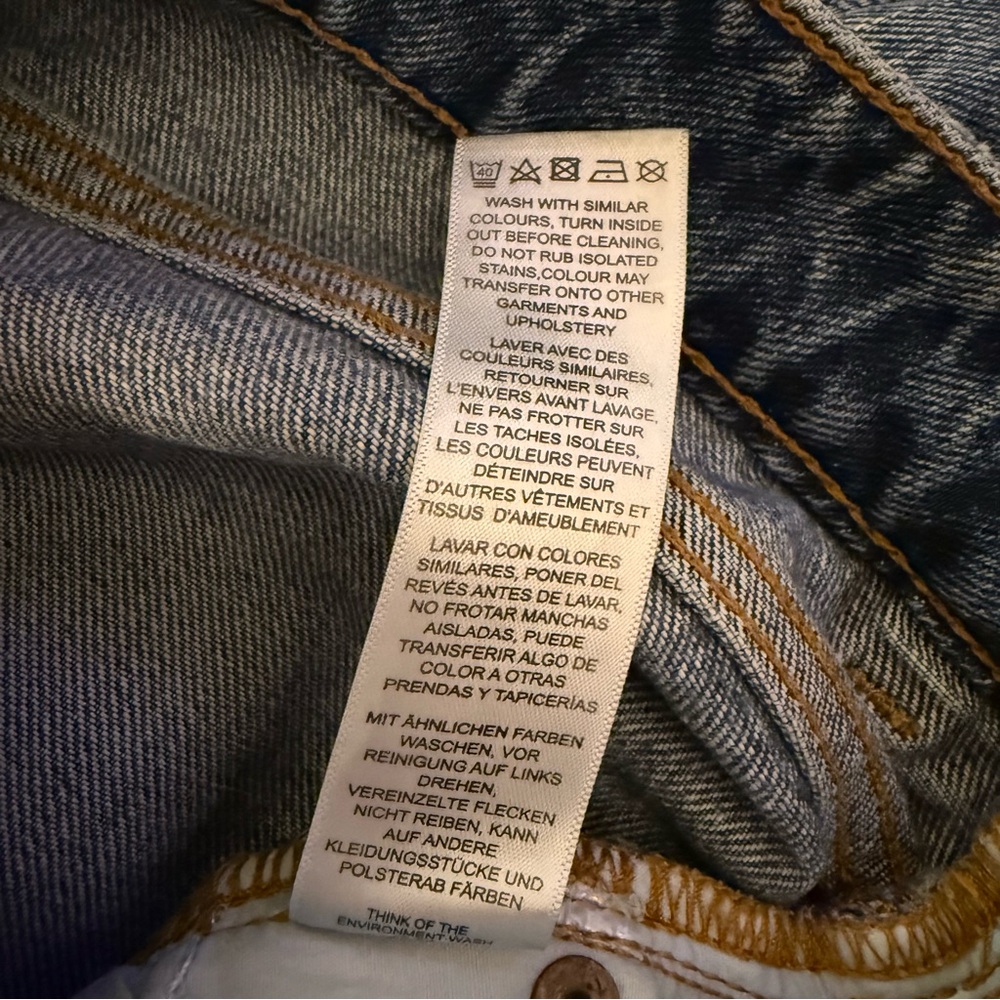 ASOS Ripped‎ Blue Straight Leg Jeans - Picture 3 of 7